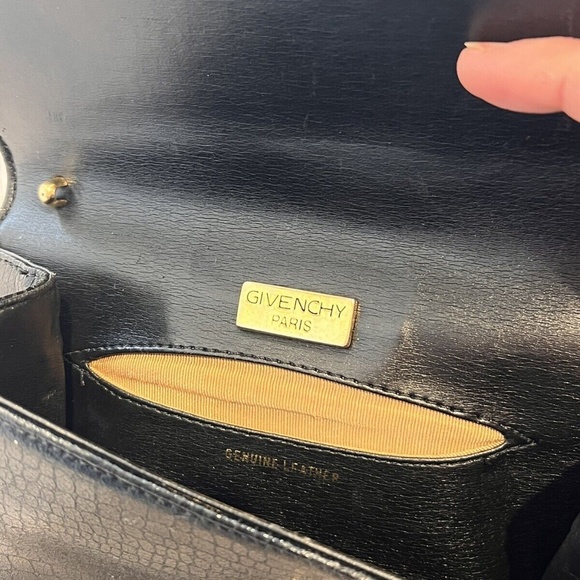 Vintage Givenchy Leather Clutch Bag Black Croc - Picture 6 of 9